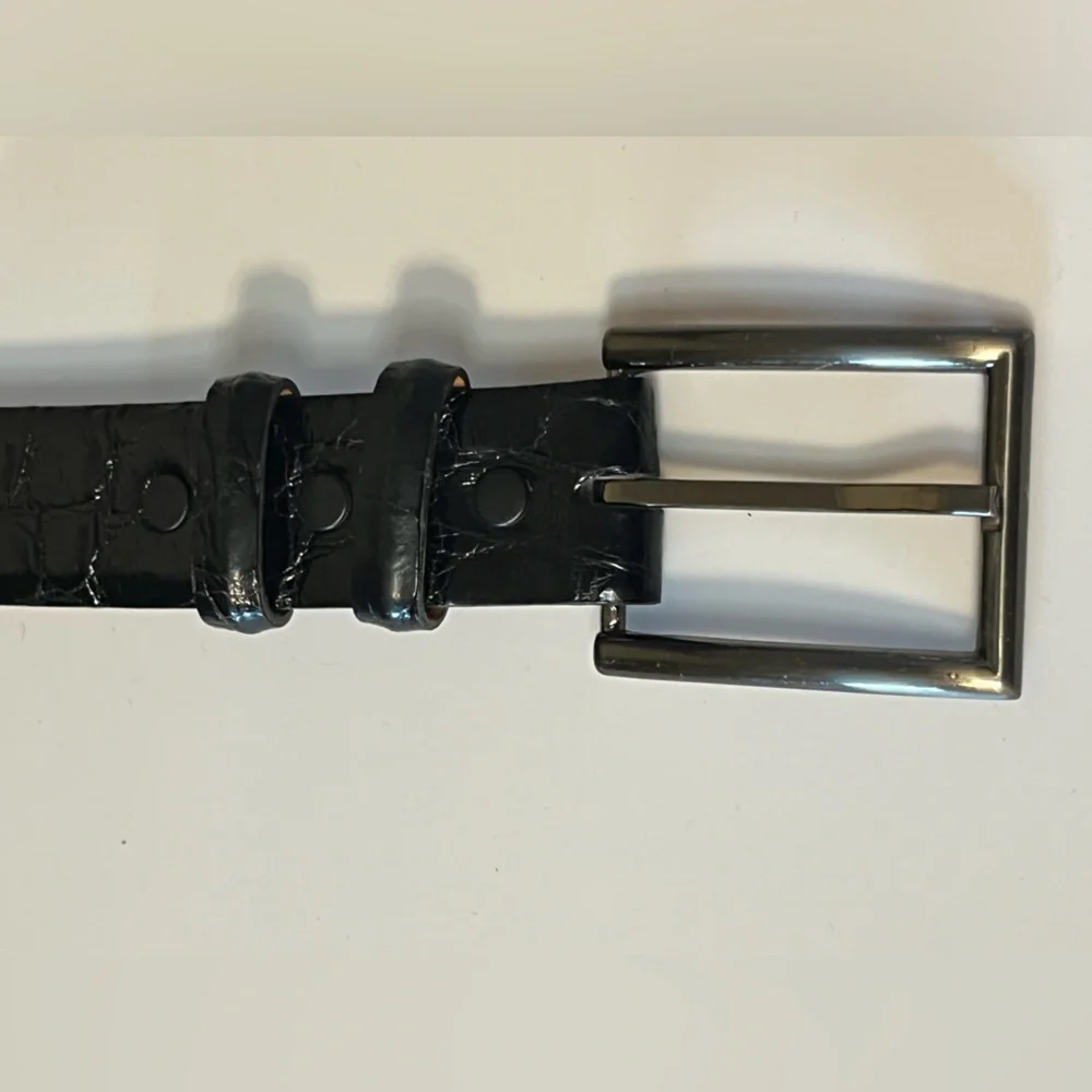 Crescent Belt Louisiana Select Wild Alligator Belt Sz 47 Black Louisiana‎ USA